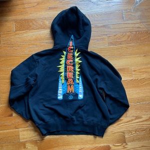Vintage Billionaire Boys Club Ice Cream Rocketship Hoodie Made in Japan Medium M